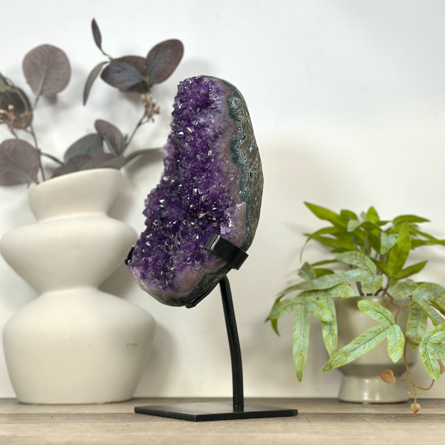 Large Natural Amethyst Stone on Ston from Uruguay - MWS3174