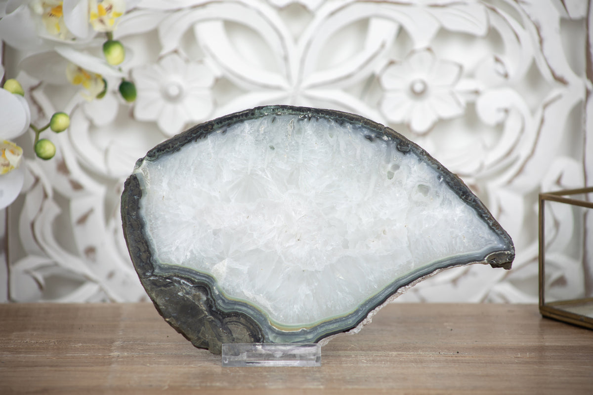 Natural Quarta &amp; Green Jasper Slice Tray for Home Decor - SLC0018