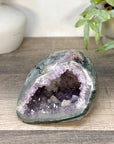 Natural amethyst Geode with Calcite Crystal Inclusions - STGE0091