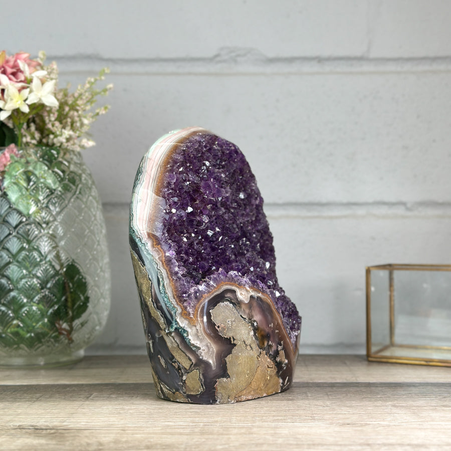 XL Amethyst Cathedral with Rainbow Jasper &amp; Agate Shell - CBP1253