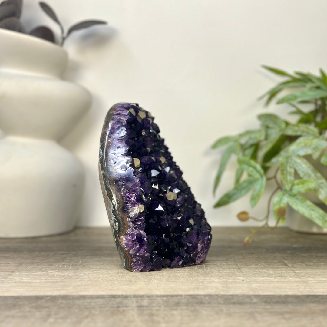 Deep Purple Amethyst Crystal with Calcite Inclusions - CBP1420