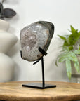 Natural Sugar Quartz Mineral Specimen on Metal Stand - MWS3048