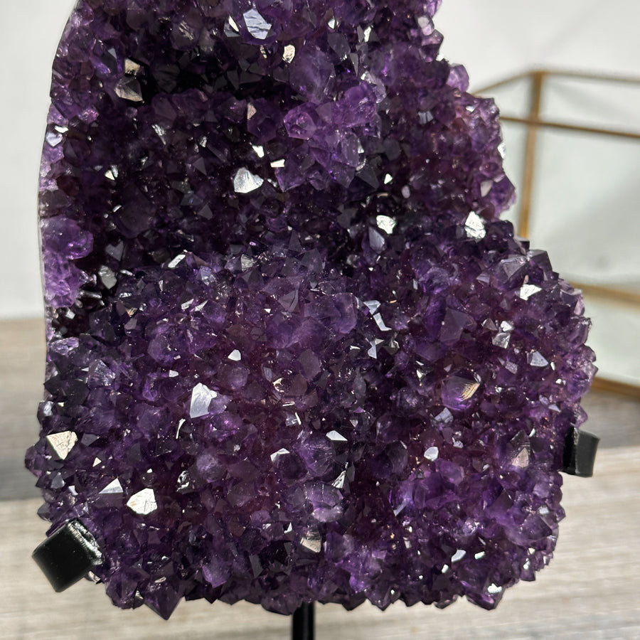 Purple Amethyst Cluster on Stand - Home or Office Display Specimen - MWS2631
