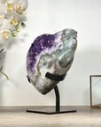 XL Natural Amethyst & Quartz Stone Heart Carving from Uruguay - HST0320