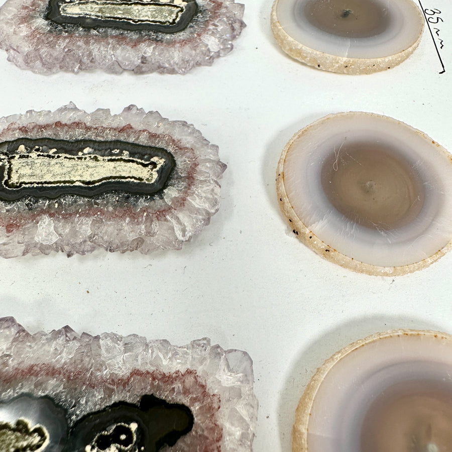 Unique Agate &amp; Quartz Natural Stalactite Slices Set - Natural Crystal for Handmade Jewelry - STS0064