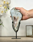 Natural Quartz Stone Slice on Metal Stand - MWS3003