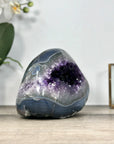 Amethyst & Blue Banded Agate Polished Stone Geode from Uruguay - STGE0022
