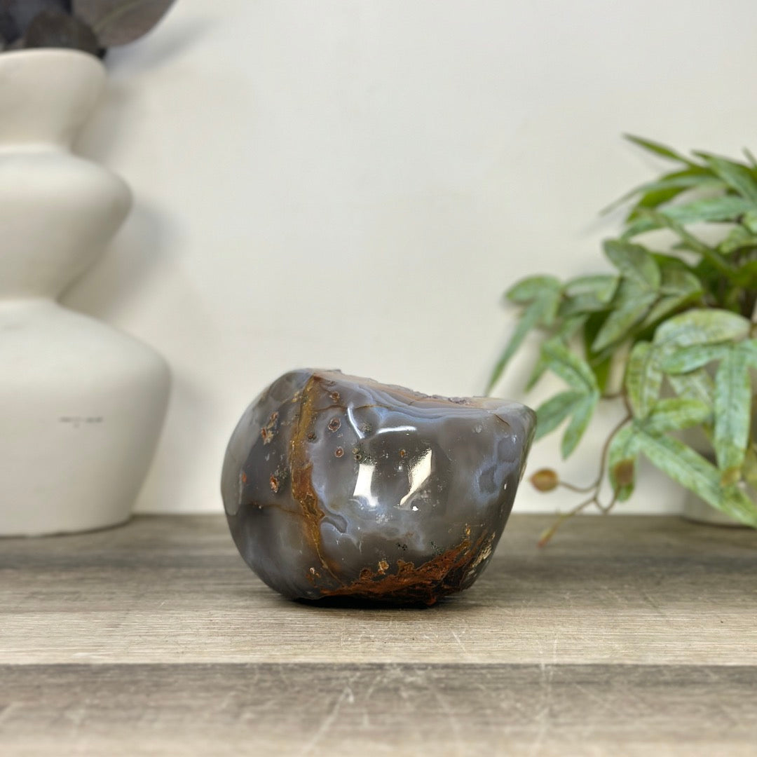 Amethyst &amp; Banded agate Stone Geode - STGE0062