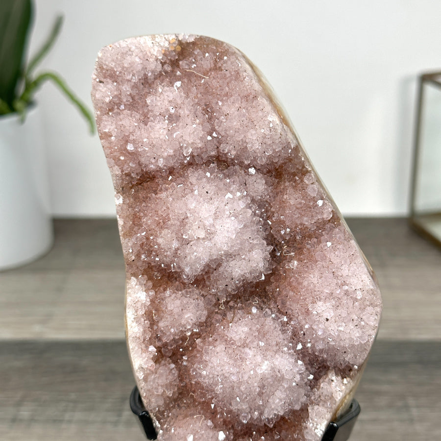 Natural Rainbow Quartz Cluster on Metal Stand - MWS2855