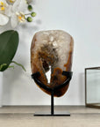 Rare Quartz Portal on Metal Stand with Green tone Druzy Crystals - MWS2902