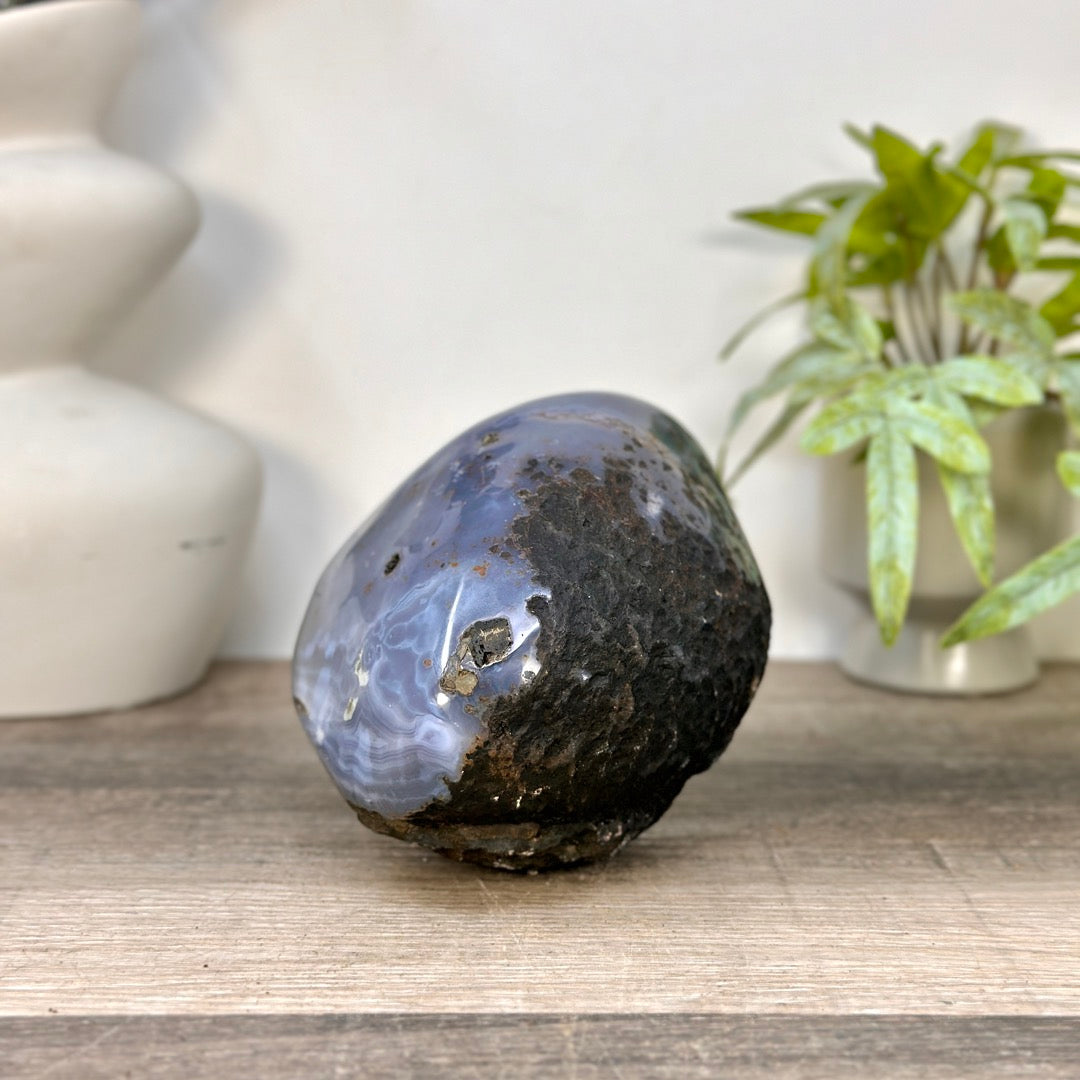 Blue Banded Agatae Stone Geode - STGE0097