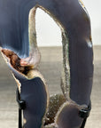 Natural Agate & Quartz Druzy Stone Portal with Metal Stand - MWS2237