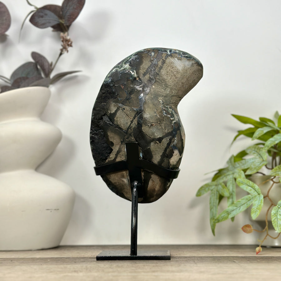 Natural Deep Purple Amethyst Cluster on Metal Stand - MWS3189