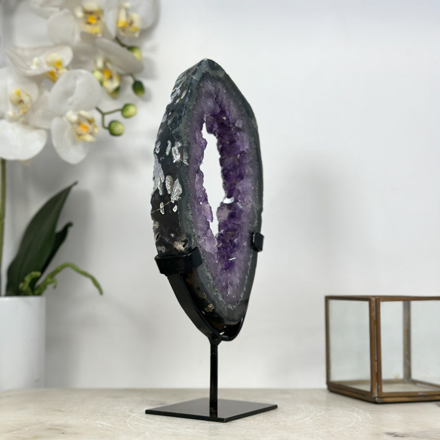 Large Stunning Amethyst Geode Slice, Crystal Portal - MWS1952