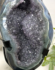 Unique Double Amethyst & Agate Geode with Rotary Stand - MWS3176