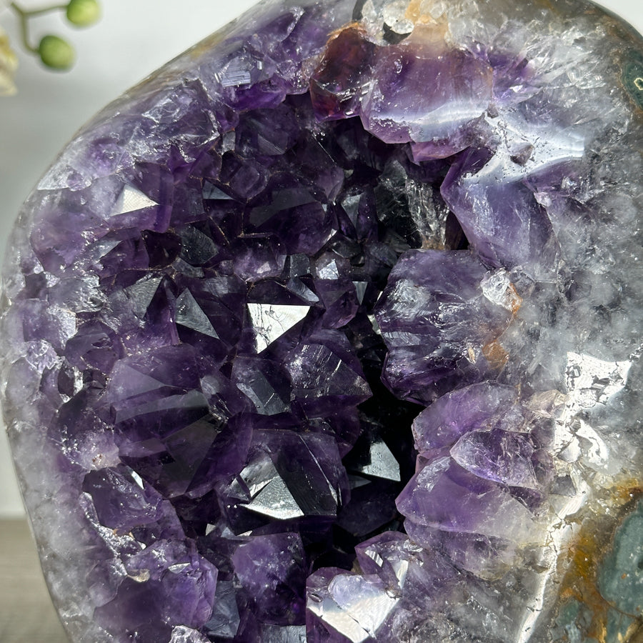 Amethyst Geode with Green Jasper Shell - MWS2211