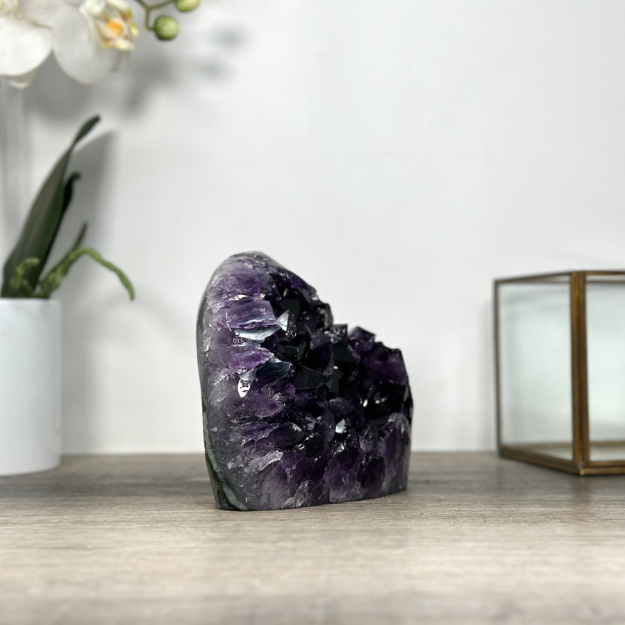 Unique Natural Uruguayan amethyst Cathedral with Huge Deep Purple Crystals - CBP1216