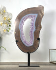Agate Slice Portal with Amethyst Center on Stand – Home Decor Crystal - MWS2670