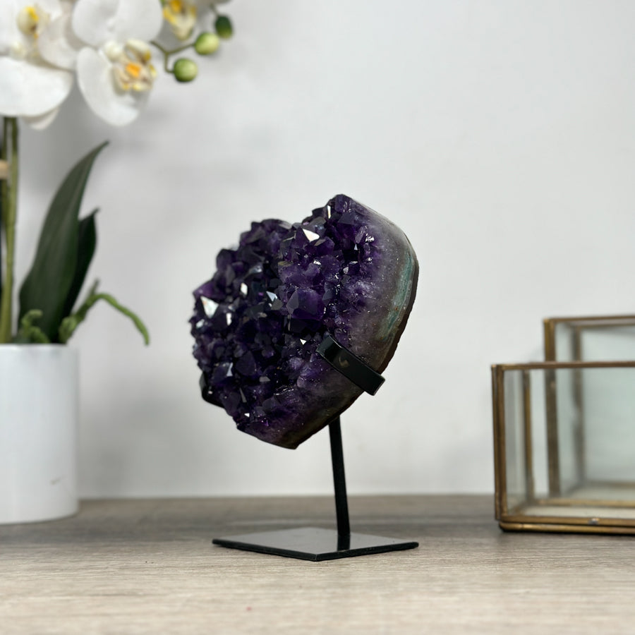 A grade Deep Purple Amethyst Heart - HST0279