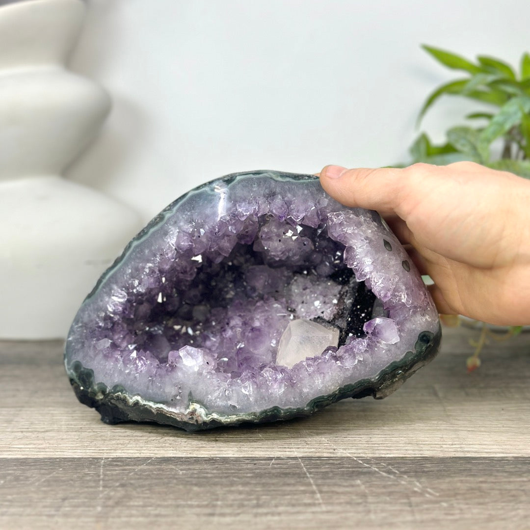 Natural Amethyst Geode with Calcite Crystal Foramtion - STGE0043