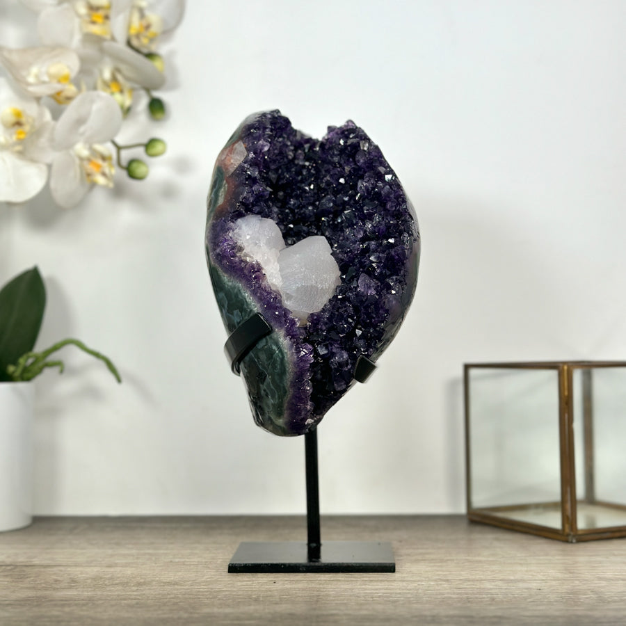 Unique Natural Top Grade Amethyst Geode with Calcite Formation - MWS3027