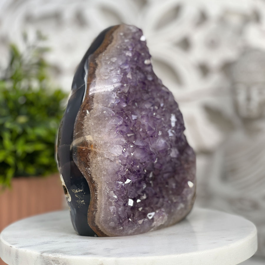 Natural Large Amethyst Flame Carving - FST0080