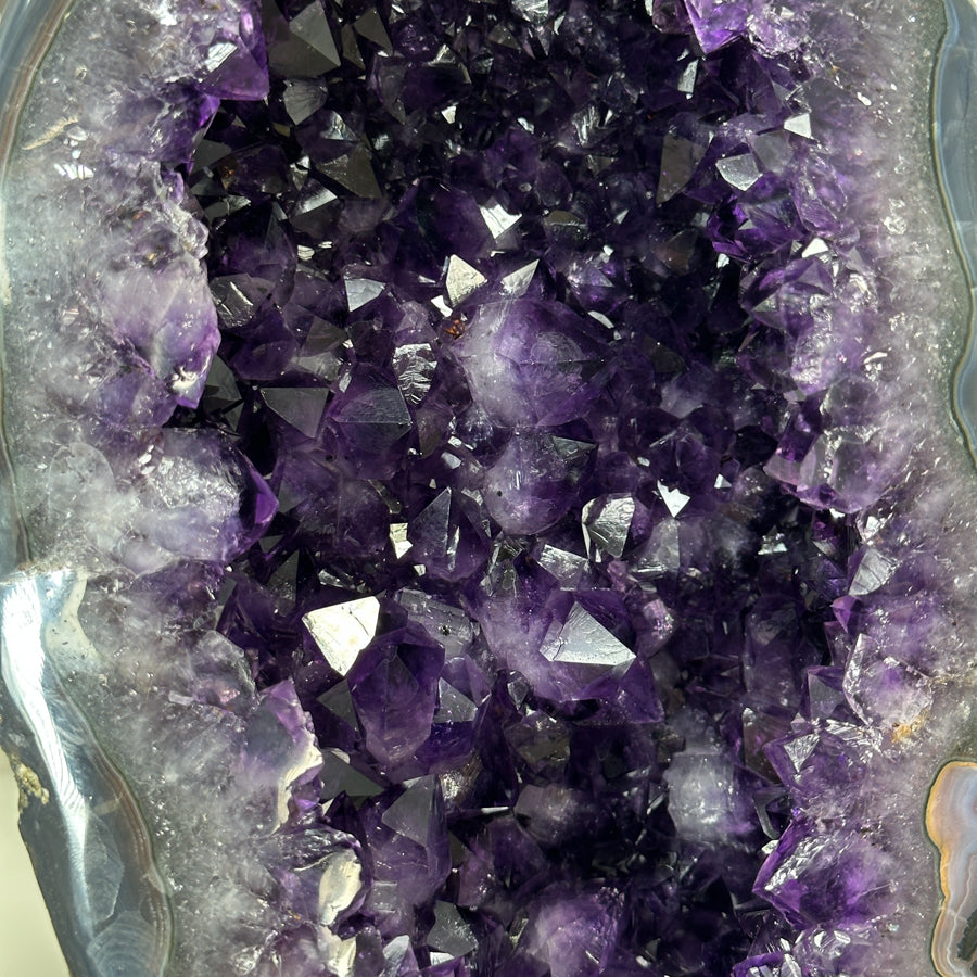 Large Natural Uruguayan Amethyst Geode with blue agate Shell - MWS3091