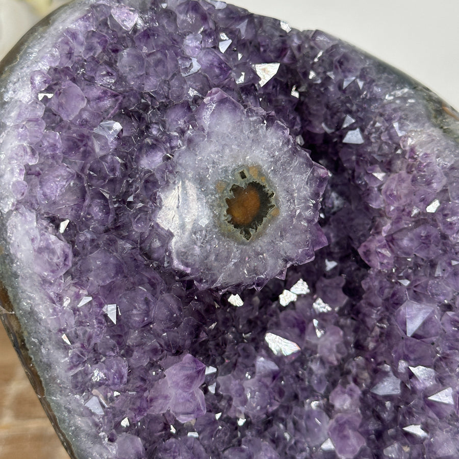 Natural Amethyst Crystal Geode with Stalactite Eye Formation - MWS1344