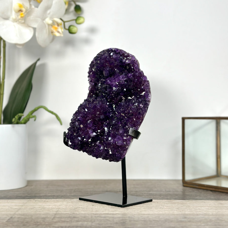 Purple Amethyst Cluster on Stand - Home or Office Display Specimen - MWS2631