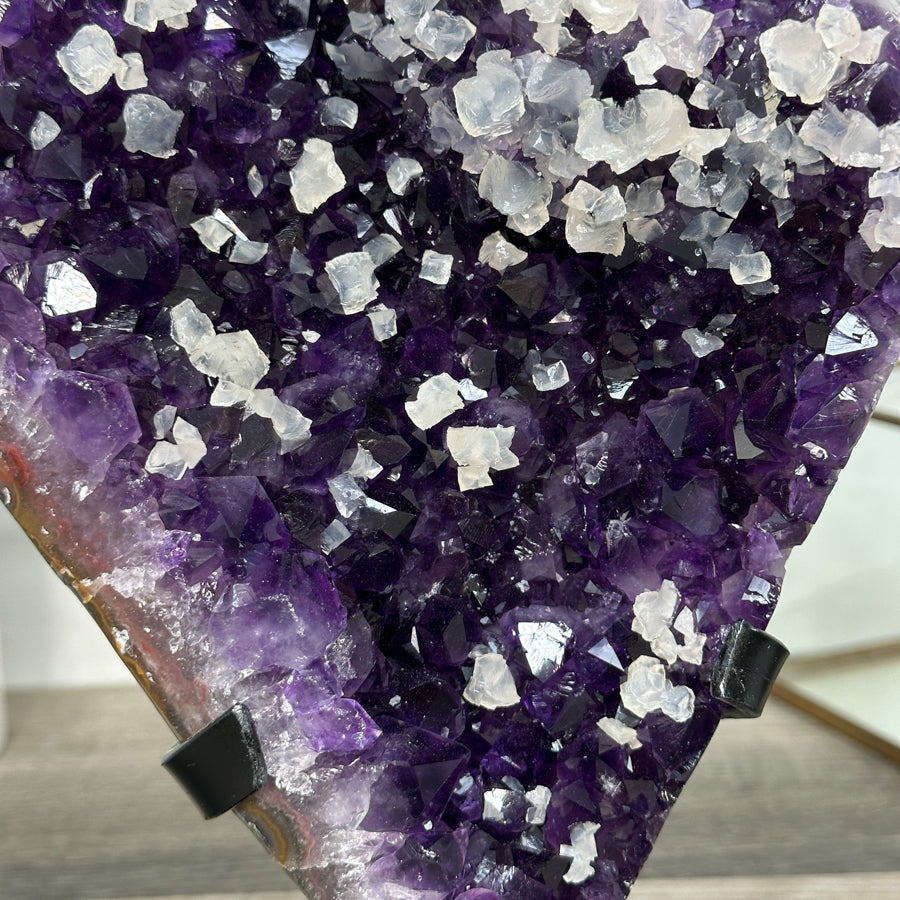 Amethyst Crystal Cluster with Calcites Formations on Stand - MWS2630