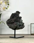 Natural Quartz Druzy & Green Jasper Stalactite Formation on Metal Stand - MWS2778