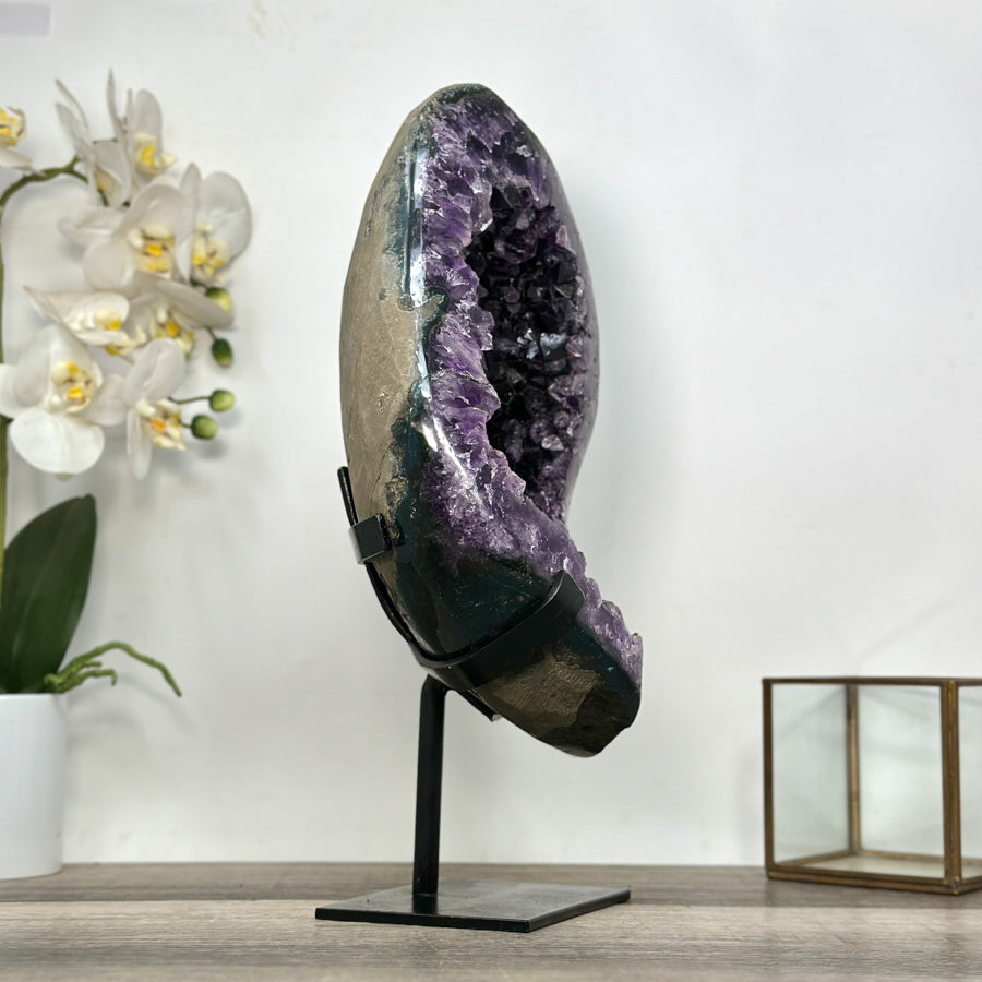 XXL Deep Purple Amethyst Geode With Metal Stand - MWS2751