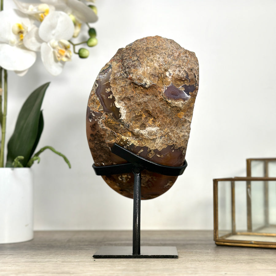 Natural Yellow &amp; Green Sugar Quartz Geode Specimen - MWS2264