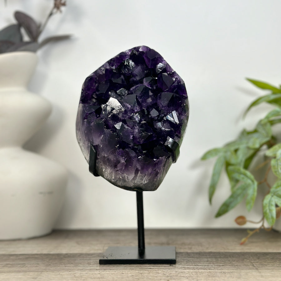 Natural A grade Amethyst Cluster with Stand - MWS3229