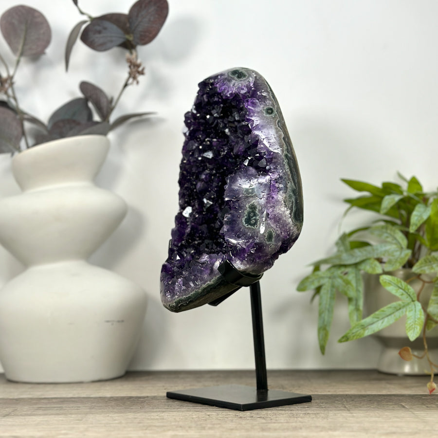 Natural Top Grade Amethyst Geode with Metal Stand - MWS3218