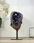 Natural Amethyst Cave on Metal Stand - MWS2986