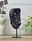 Natural Deep Purple Amethyst Cluster on Metal Stand - MWS3133