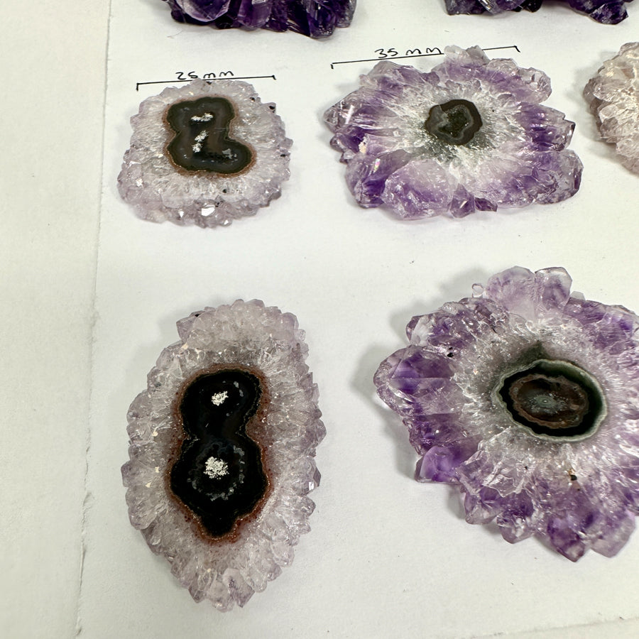 Amethhyst &amp; Quartz High-Quality Stalactite Slices for Jewelers - Wholesale Bulk Pack - STS0071