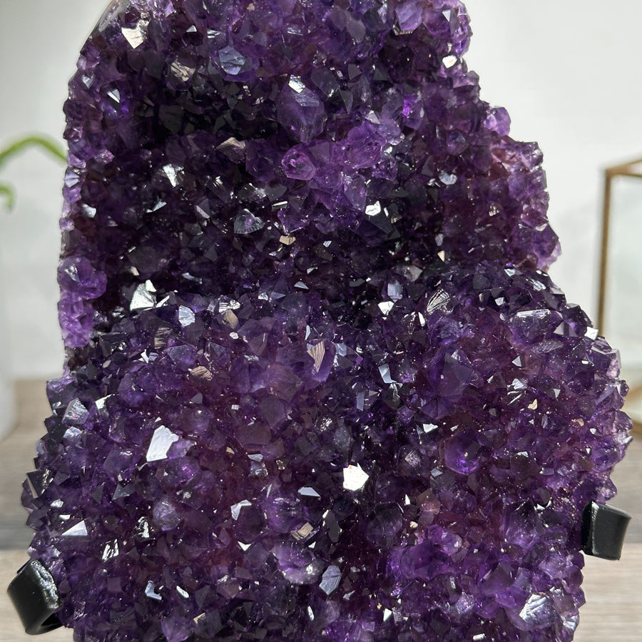 Purple Amethyst Cluster on Stand - Home or Office Display Specimen - MWS2631