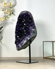 Deep Purple Amethyst Geode From Uruguay on Metal Stand – Premium Home Decor Accent - MWS2488
