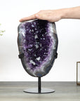 15 lb Natural Large Ameethyst Geode Cave with Blue Agate Shell - MWS0354