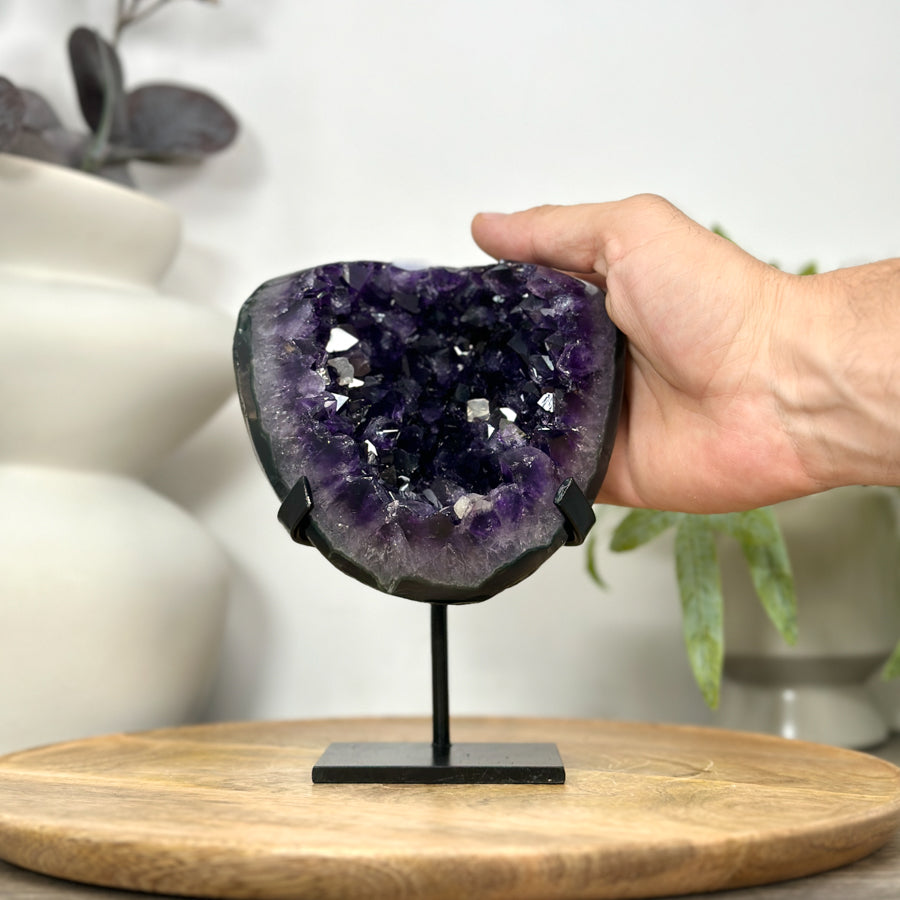 Uruguayan Amethyst Geode on Metal Stand - MWS3047