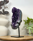 Top Grade Natural Amethyst Statement Piece on Stand for Home Decor - MWS3069
