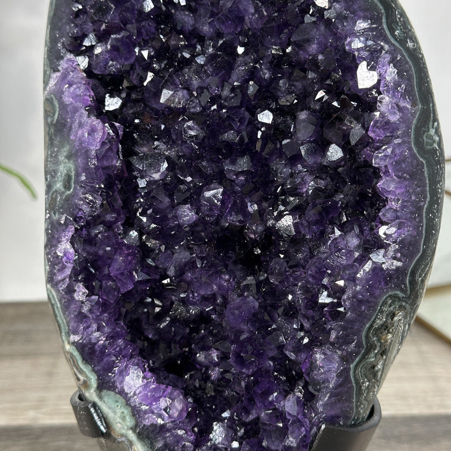 Premium Amethyst Geode on Stand with Deep Purple Crystals - MWS2935