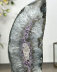 Natural Quartz & Amethyst Stone Geode Slice on Stand - MWS3004