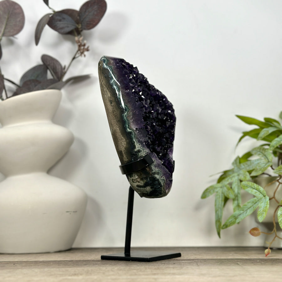 A grade Natural Amethyst &amp; Green Jasper Crystal cluster - MWS3184