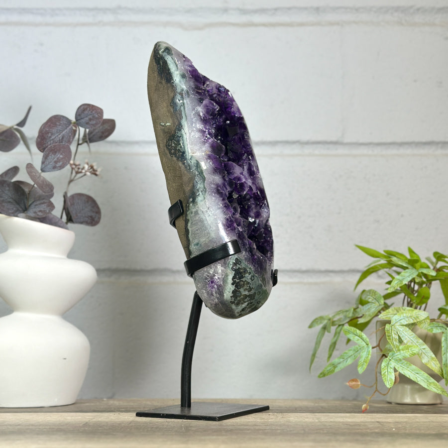 Natural Amethyst Geode with Huge Deep Purple Crystals - MWS3154