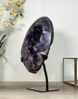 Large Natural Amethyst Geode From Uruguay With Metal Stand – Statement Crystal Piece for Modern Home Decor - MWS2498