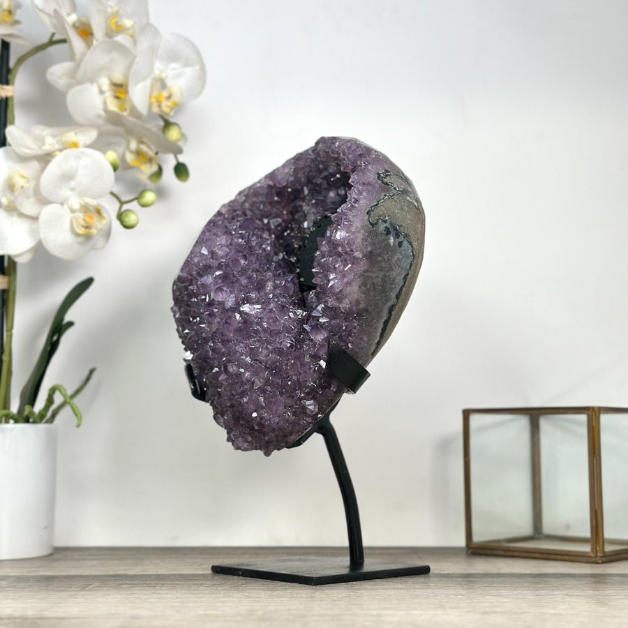 Natural Uruguayan Amethyst Crystal Cluster with Natural Calcite Inclusion - MWS2799