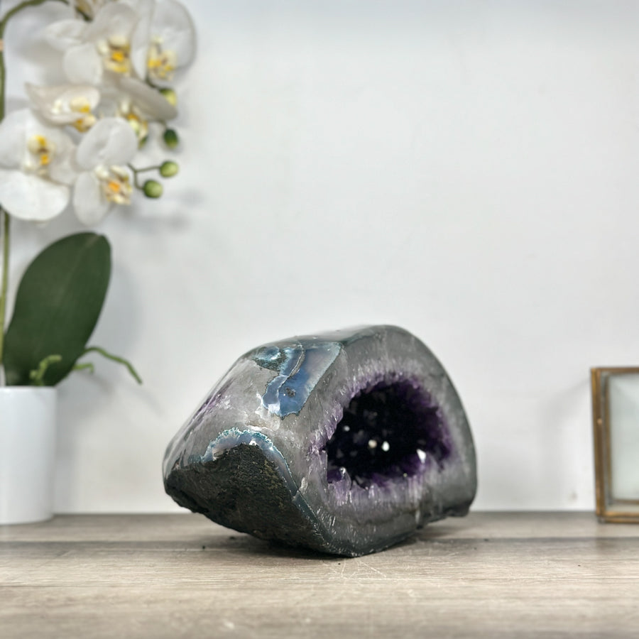 Amethyst &amp; Agate Geode with Crystal Cavity from uruguay - STGE0030